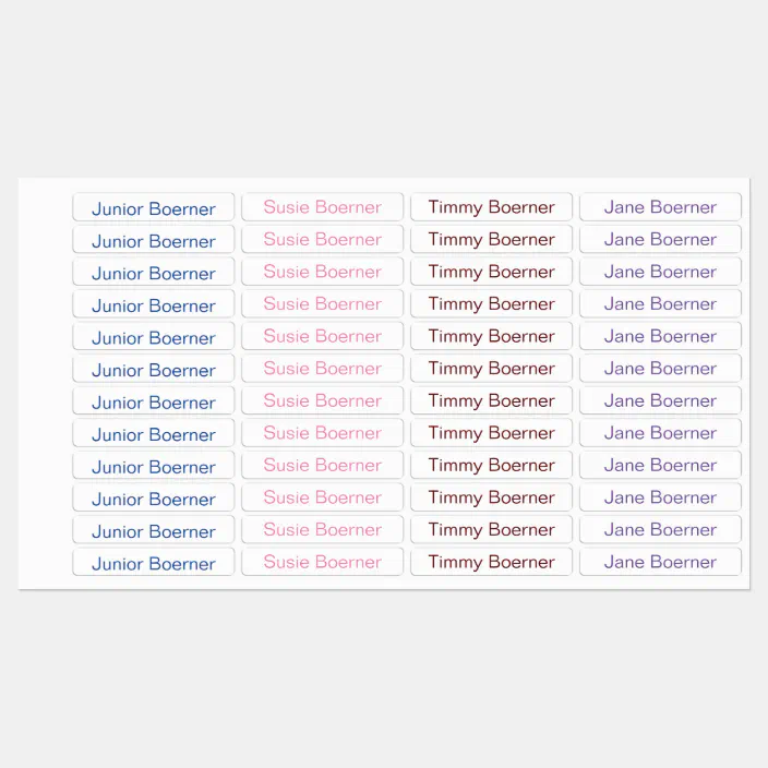 Iron labels for kids