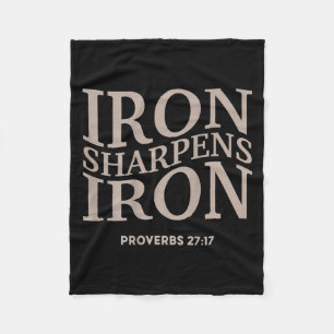 Kids Iron Sharpens Iron Youth Christian Jesus Wome Fleece Blanket