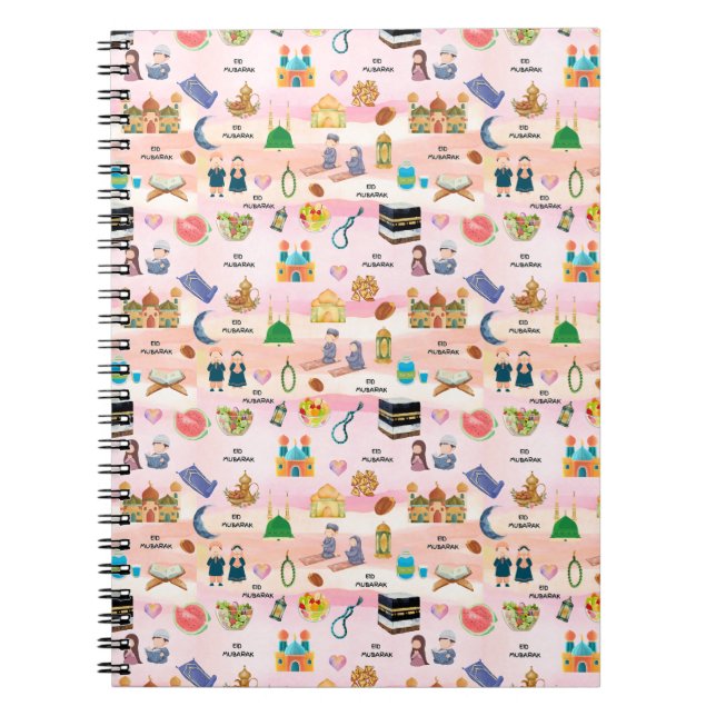 Kids Islamic Notebook – Colorful Eid & Ramadan (Front)