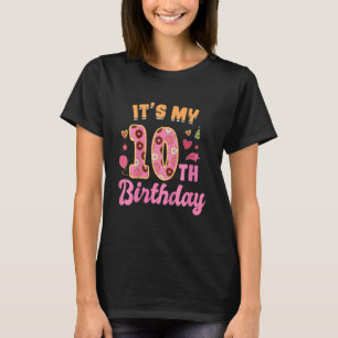 Kids It's My 10rd Birthday Sweet Donut Happy 10 Ye T-Shirt