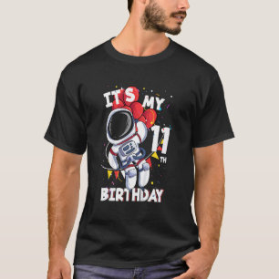 Kids Its My 11th Birthday 11 Year Old Astronaut Bi T-Shirt