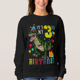 Kids It's My 3rd Birthday Boy 3 Year Old T Rex Din Sweatshirt