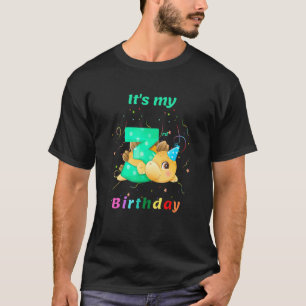 Kids It's My 3rd Birthday Happy 3 Year Cute Dino T-Shirt