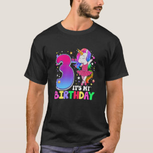 Kids It's My 3rd Birthday Unicorn 3 Year Old Girls T-Shirt