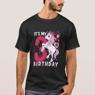 Kids It's My 3rd Birthday Unicorn Kid 3 Years Old T-Shirt