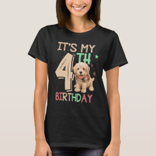 Kids It's My 4th Birthday Dog Theme 4 Years Old P T-Shirt