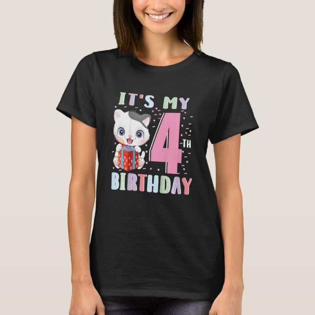 Kids It's My 4th Birthday For The 4 Years Old Cute T-Shirt (Front)