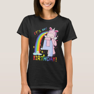 Kids Its My 4th Birthday Unicorn 4 Year Old Birthd T-Shirt