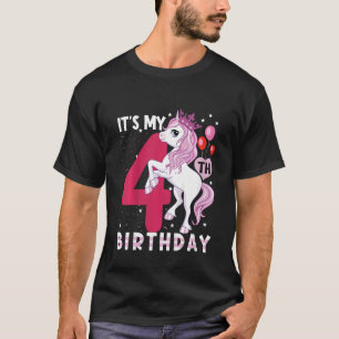 Kids It's My 4th Birthday Unicorn  Kid 4 Years Old T-Shirt
