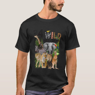 Kids It's My 4th Wild Birthday Safari Animals Zoo T-Shirt