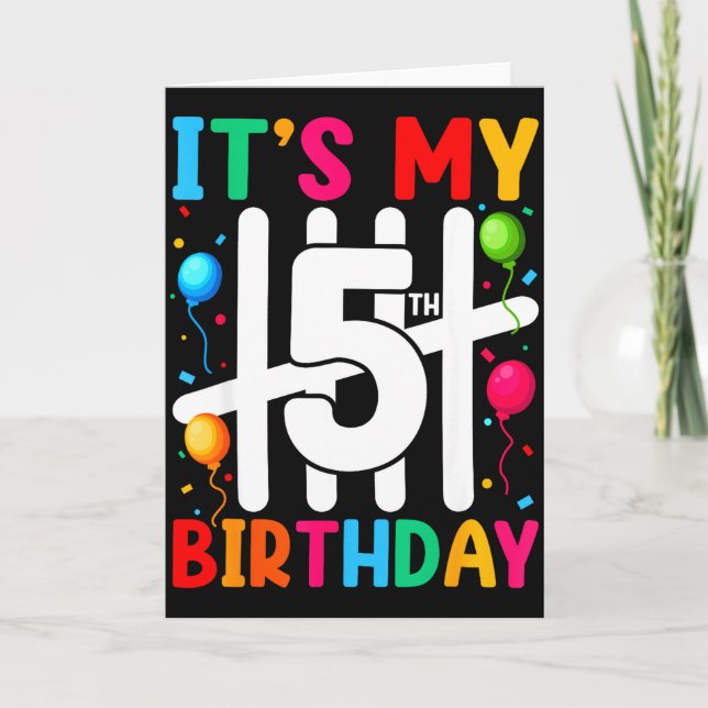 Kids It's My 5th Birthday 5 Five Birthday Boys Gir Card (Front)