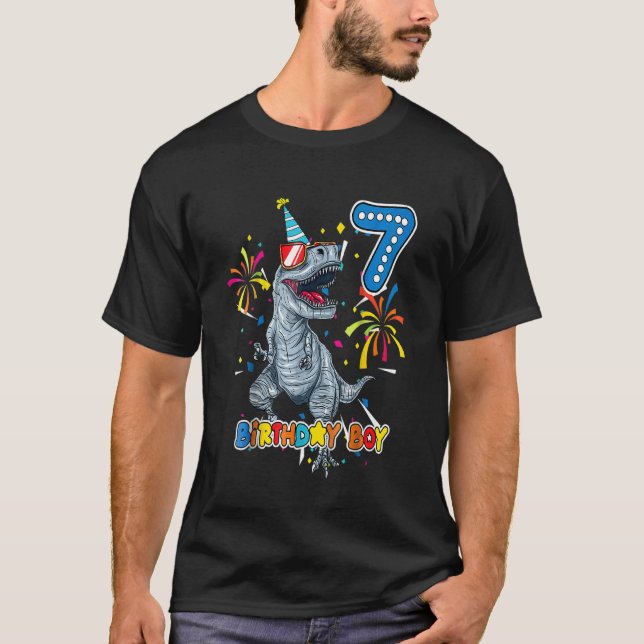 Kids It's My 7th Birthday  Dinosaur Party For 7 Ye T-Shirt (Front)