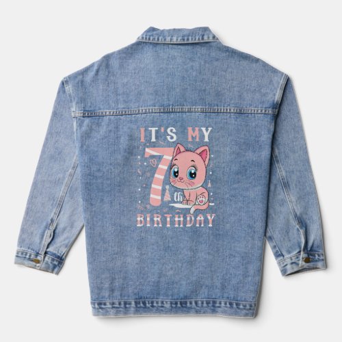 Kids Its My 7th Birthday For The 7 Years Old Cute Denim Jacket