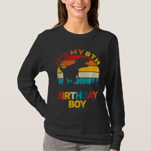 Kids It's My 8th Birthday Boys Dinosaur Rex Eight T-Shirt