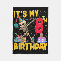 Kids It's My 8th Birthday Party Halloween Skeleton