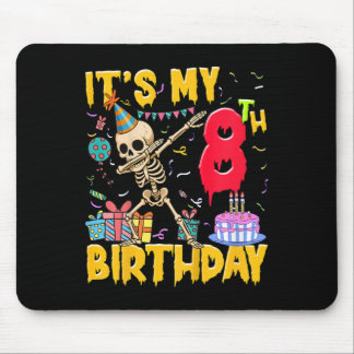 Kids It's My 8th Birthday Party Halloween Skeleton Mouse Pad
