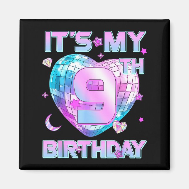Kids It's My 9th Birthday Girl 9 Year Old Kp Bday  Magnet (Front)