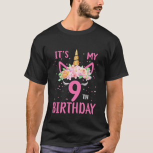 Kids It's My 9th Birthday Unicorn  Kid 9 Years Old T-Shirt