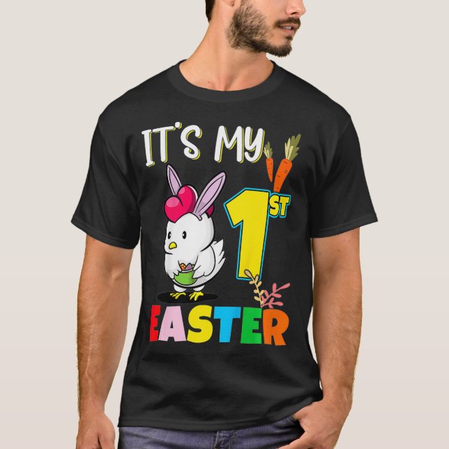 Kids It's My First Easter Birthday Baby Easter fun T-Shirt (Front)