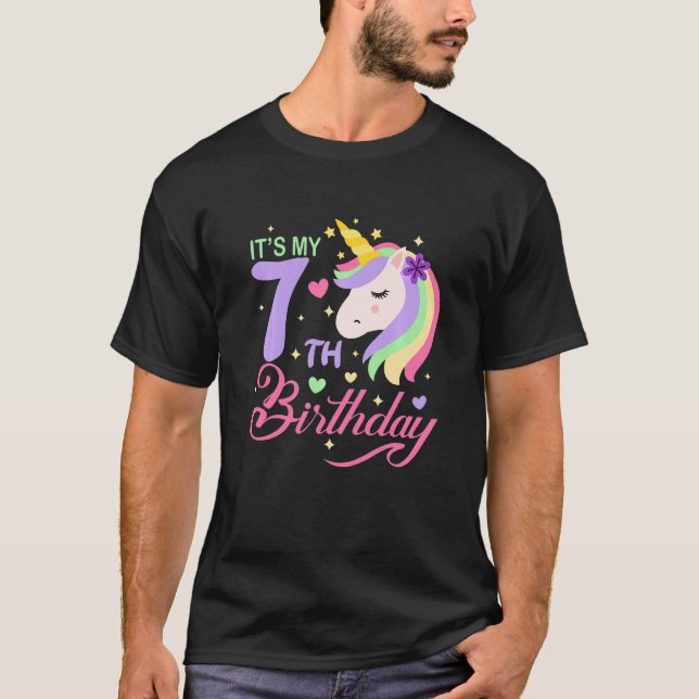 Kids It's My Seventh 7th Birthday Seven 7 Years Ol T-Shirt (Front)