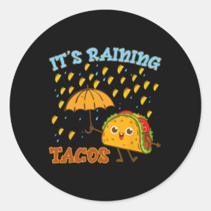 Kids Its Raining Taco-shirt Mexican Boy Funny Cinc Classic Round Sticker