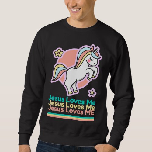 Kids Jesus Loves Me Christian Bible Gift Girls Rai Sweatshirt