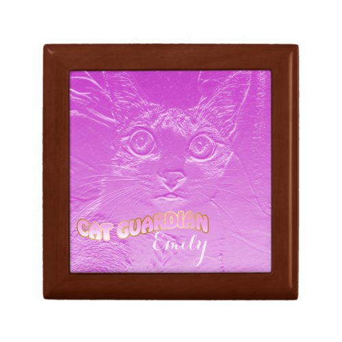 Kids Jewellery Box with Pink Guardian Cat