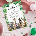 Kids Joint Safari Birthday Party Invitation<br><div class="desc">There’s nothing quite like a jungle-themed birthday party to bring out the party animal in any child. With vibrant watercolor zoo animals, lush tropical rainforest foliage, and a bold “calling all party animals” template, these kids’ jungle joint birthday party invitations will inspire guests to make the trek to your party...</div>