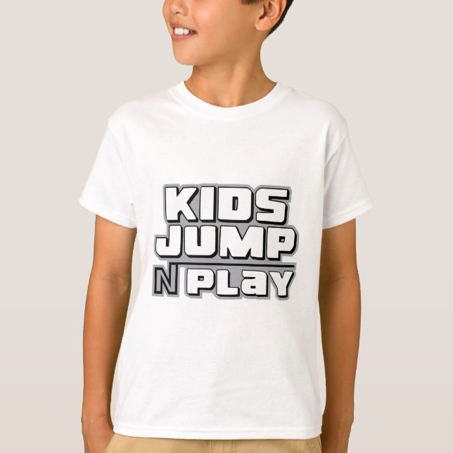Kids Jump N Play custom typography t shirt design (Front)