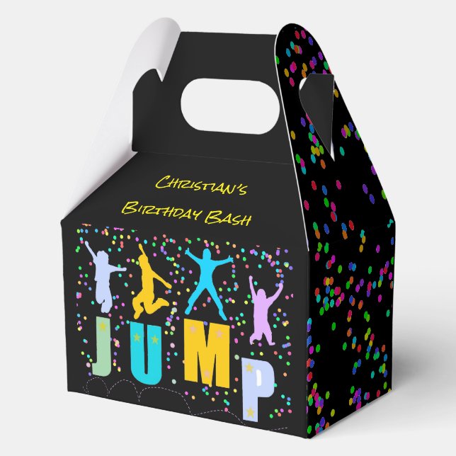 Kids Jump & Play Trampoline Birthday Bash Favor Boxes (Back)