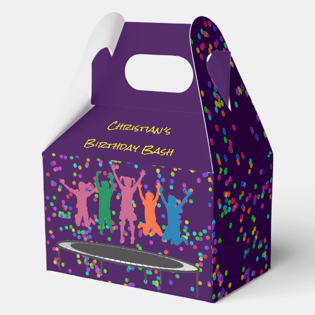Kids Jump & Play Trampoline Birthday Bash Favor Boxes (Back)
