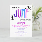 Kid's Jump Trampoline Park Birthday Party Invitation (Standing Front)