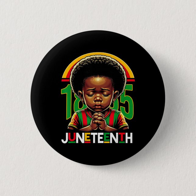 Kids Juneteenth Prince 1865 Black History Month To Button (Front)