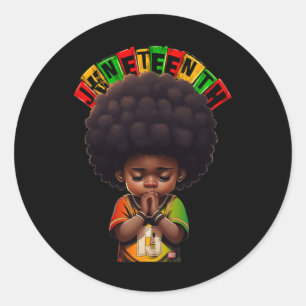 Kids Juneteenth Prince 1865 Black History Month To Classic Round Sticker