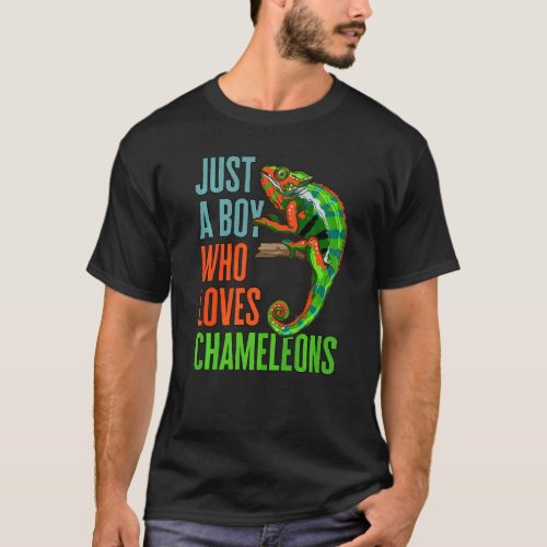 Kids Just A Boy Who Loves Chameleons  Reptile Liza T_Shirt