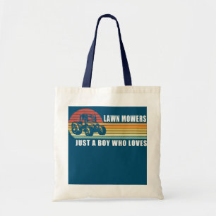 Kids Just a Boy who Loves Lawn Mowers Lawn Mowing Tote Bag
