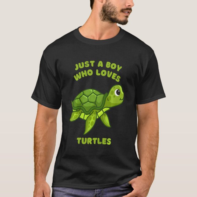 Kids Just A Boy Who Loves Turtles  Turtle  For Kid T-Shirt (Front)