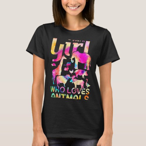 Kids Just A Girl Who Loves Farm Animals Retro Live T_Shirt