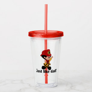 Kids Just Like Dad Firefighter Acrylic Tumbler