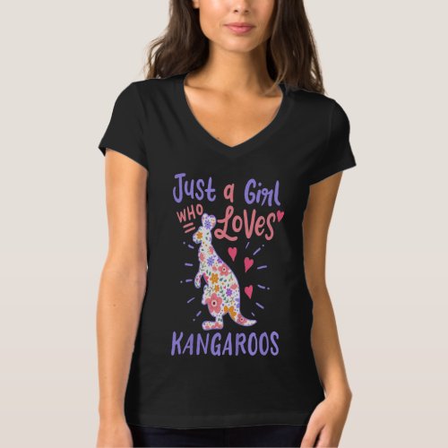 Kids Kangaroo Just A Girl Who Loves Kangaroos Gift T_Shirt