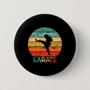 Kids Karate Martial Arts Grunge Motif A Little Boy Button