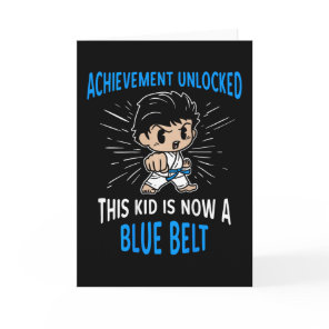 Kids Karate Student Blue Belt Award T Shirt Gift  Card