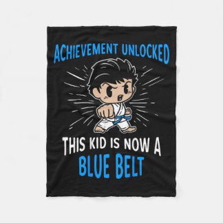 Kids Karate Student Blue Belt Award T Shirt Gift  Fleece Blanket