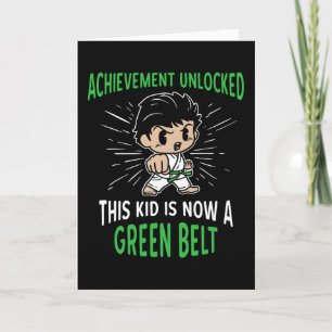 Kids Karate Student Green Belt Award T Shirt Gift  Card