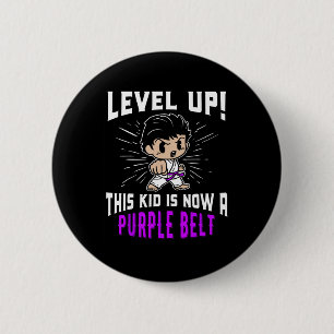 Kids Karate Uniform Purple Belt Award T Shirt Gift Button