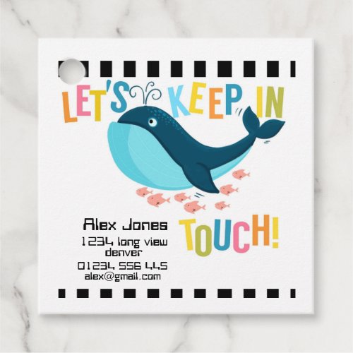 KIds keep in touch KIT Square Sticker Favor Tags