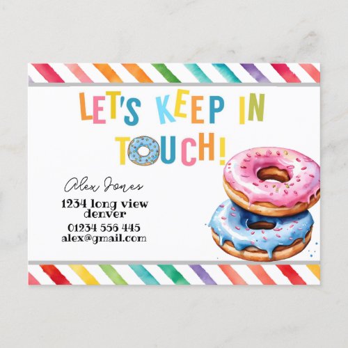 KIds keep in touch KIT Square Sticker Favor Tags Postcard
