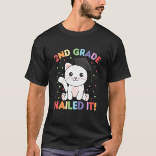 Kids Kids 2nd Grade Nailed It Cat Graduation T-Shirt