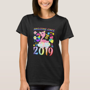 Kids Kids 3rd Birthday Party Flamingo Girl 3 Years T-Shirt