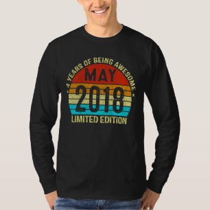 Kids Kids 4 Year Old May 2018 4th Birthday T-Shirt